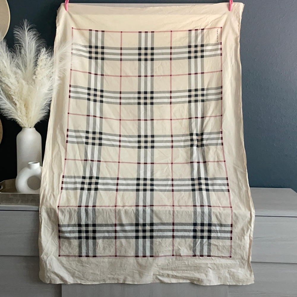 Burberry Cream and Black Checkered Scarf